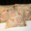 Beige Full Embroidered Cushion Cover