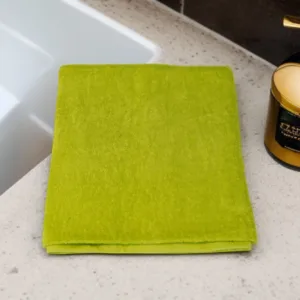 Bright Green Embroidered Towel