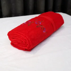 Red Embroidered Towel