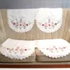White Cutwork Sofa Back- Set of 5