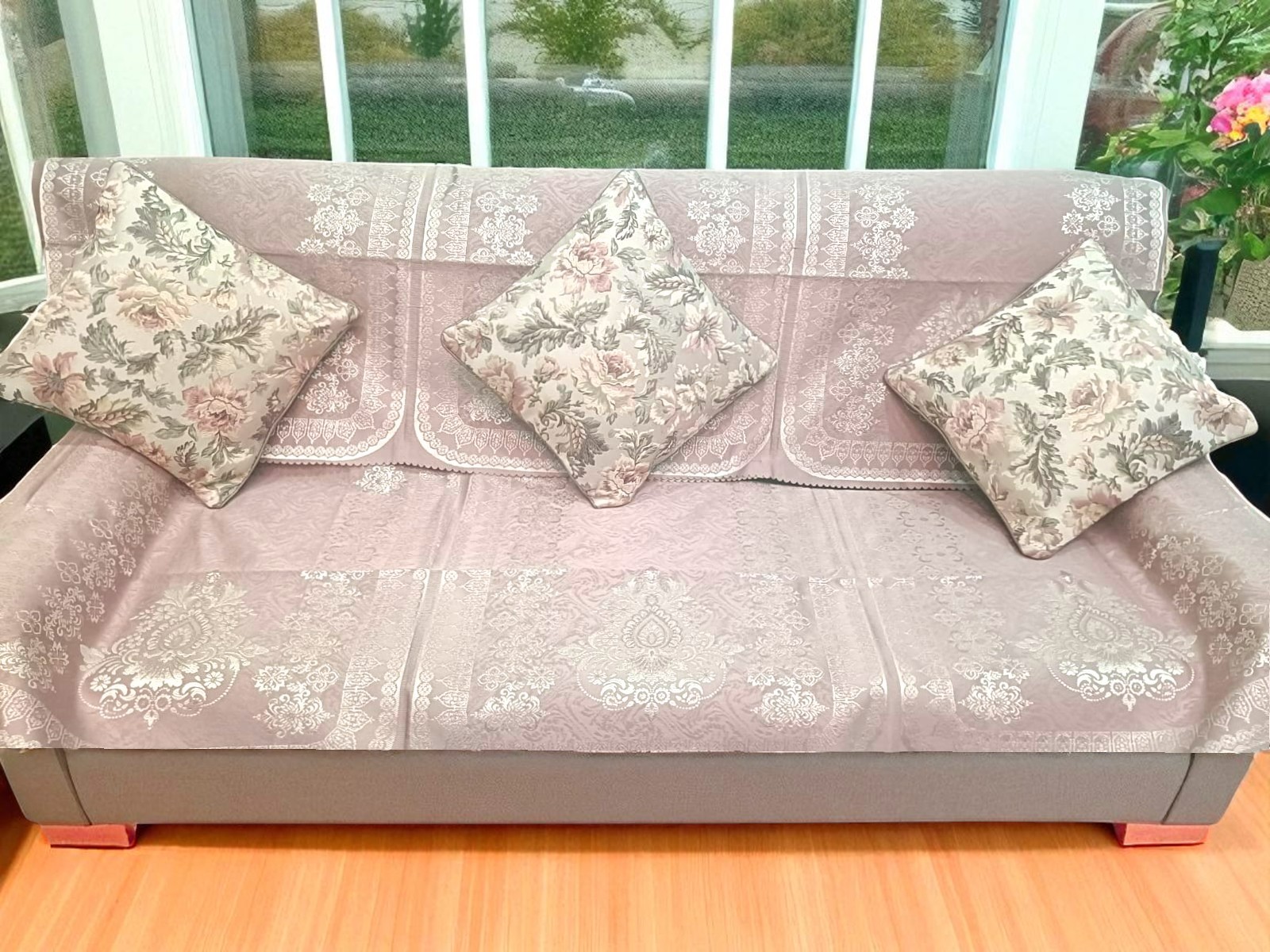 Rose gold Sofa back with cushions