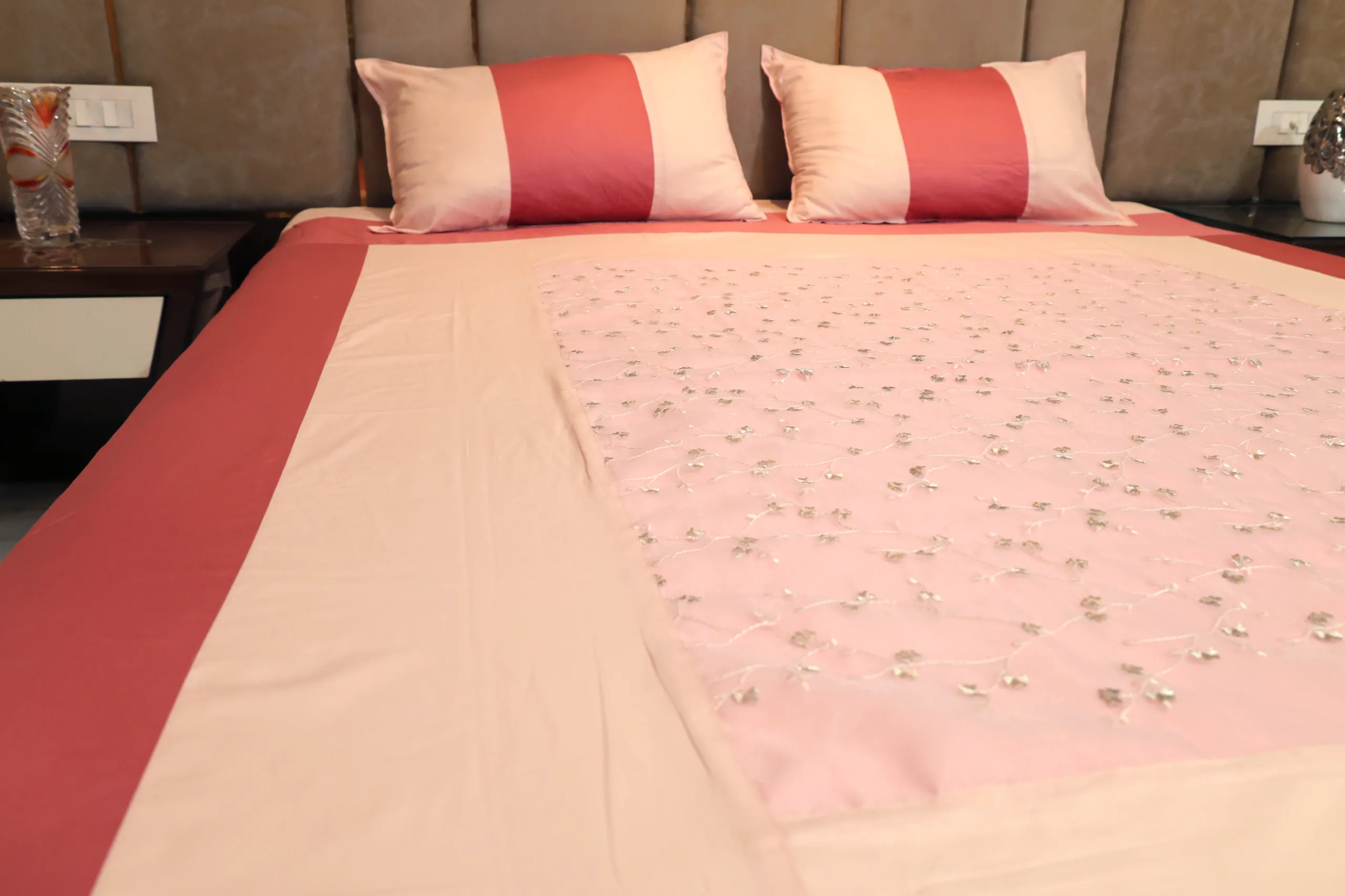 Net Embroidered Bedshee Pink (3)