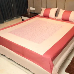 Net Embroidered Bedshee Pink