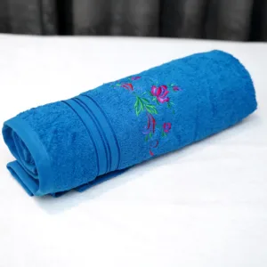 Royal Blue Embroidered Towel