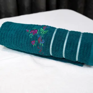 Teal Embroidered Towel